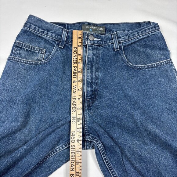 VTG Levis SilverTab BAGGY FIT Denim Jeans Y2K Grunge Skate Mens 32x30* Hemmed - Picture 12 of 13